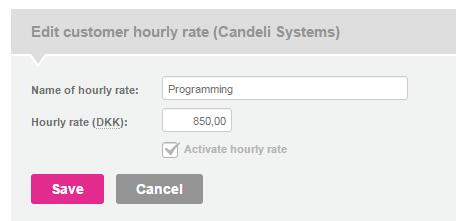 2.2 Create an overwritten default hourly rate 1. Select a customer price list on the Price list drop-down list at the top of the page (see Figure 4).