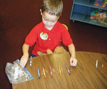 Formative Assessment Partner to Create AB Patterns The children each select 3 crayons and 3 paper clips from the containers. U W D 1 2 2 Partner the children. Say: Let s create a new pattern.