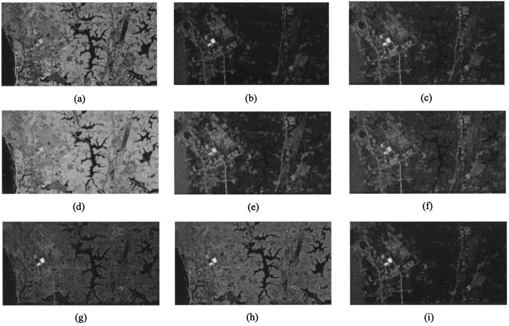 Chang et a.: Generaized constrained energy minimization approach... Fig. 2 Six signatures extracted from the image. Fig. 1 Three-band SPOT image.