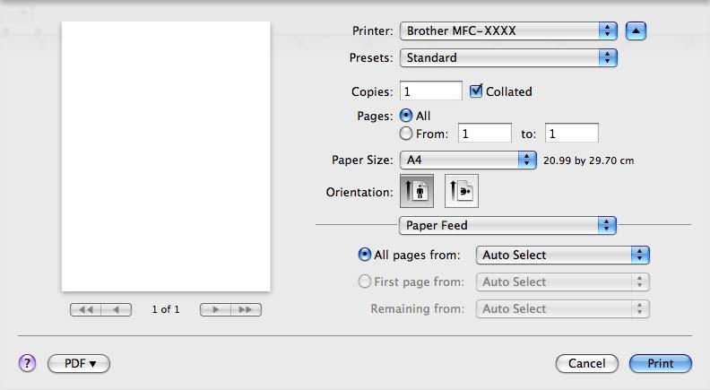 Imprimarea şi trimiterea faxurilor Copertă (Mac OS X 10.4.