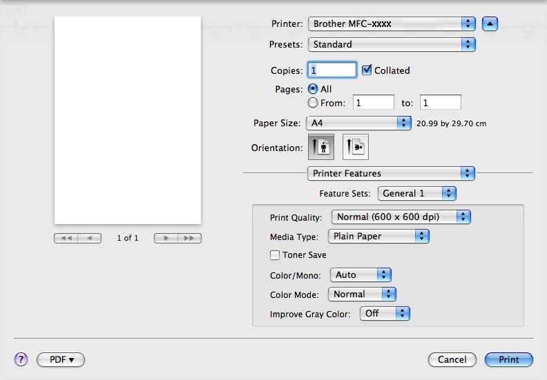 Imprimarea şi trimiterea faxurilor (Mac OS X 10.5.x 10.6.