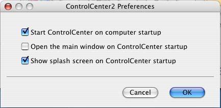 ControlCenter2 Dezactivarea caracteristicii Încărcare automată 9 Dacă nu doriţi ca aplicaţia ControlCenter2 să ruleze automat la fiecare pornire a calculatorului Macintosh, procedaţi astfel: a Faceţi