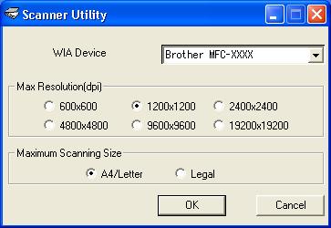 Scanarea Scanner Utility (Utilitarul Scaner) 2 Scanner Utility (Utilitarul Scanner) este utilizat pentru configurarea driverului WIA pentru scanner pentru rezoluţii mai mari decât 1200 dpi şi pentru