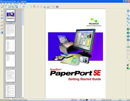 Puteţi vedea atât elementele PaperPort 11SE (fişiere MAX), cât şi non-paperport 11SE (fişiere create cu alte aplicaţii). Toate fişierele grafice (*.