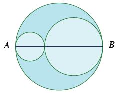 Lesson 22 6. Three circles have centers on segment AAAA. The diameters of the circles are in the ratio 3: 2: 1.