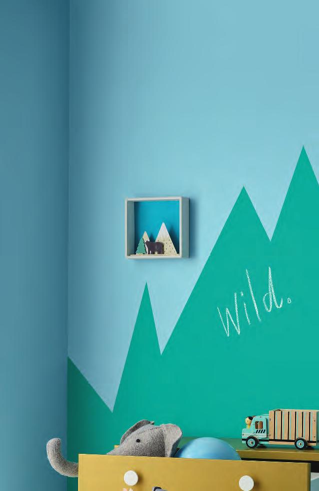 PLAYROOM PROJECT Walls can set boundaries or they can free the imagination. By creating an interactive mountain with Coloured Chalkboard, your kids will be primed for peak adventure every playtime.