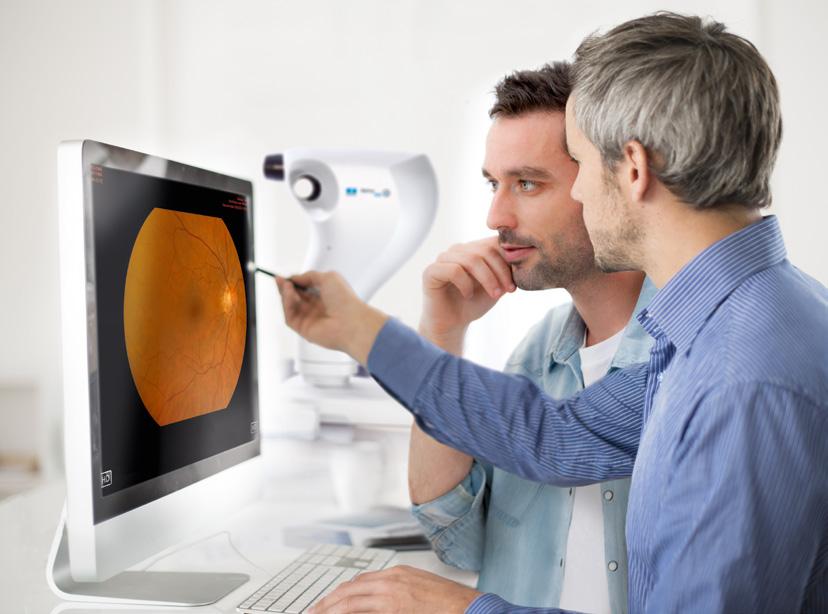 A RAPID AND ACCURATE SCREENING Retina Patient comfort Automated software operations Flexible organization High definition images Results sharing Wide field of vision Easy delegation Easy