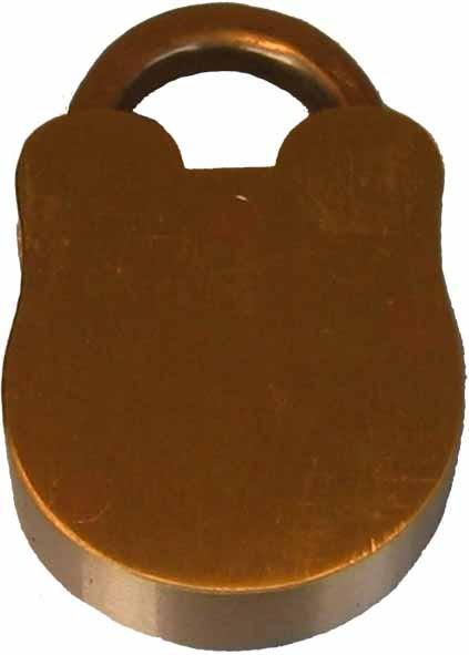 Manganese Bronze or Case Hardened Steel Shackle Keys: 2 Standard Can be Keyed Alike Proud Rivetted