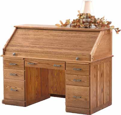 Shown in Oak / Saratoga Pencil Tray in Lap Drawer Dual Writing Boards Six Cubby Drawers Letter File