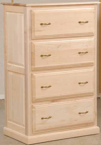 Painted Top 3/4" Ply Back Newport 4 Drawer File Cabinet NLAT436 36"W X 24"D X 56"H Shown in Brown Maple Natural KV-American Anti Tilt