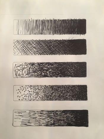 Black Felt Tip Pen Texture and value can both be created with a black felt tip pen.
