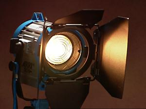 Fresnel Uses a larger lens to focus light Creates soft circular