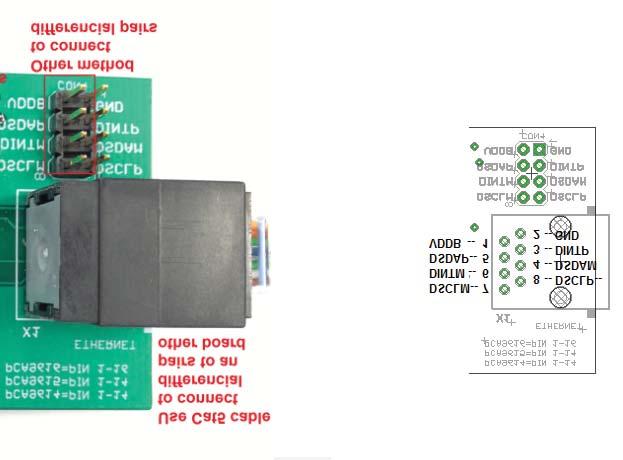 Fig 6. Differential bus connectors 3.1.8 Other signals The di2c demo board is designed ready to use; therefore, all other signals have been set to running mode.
