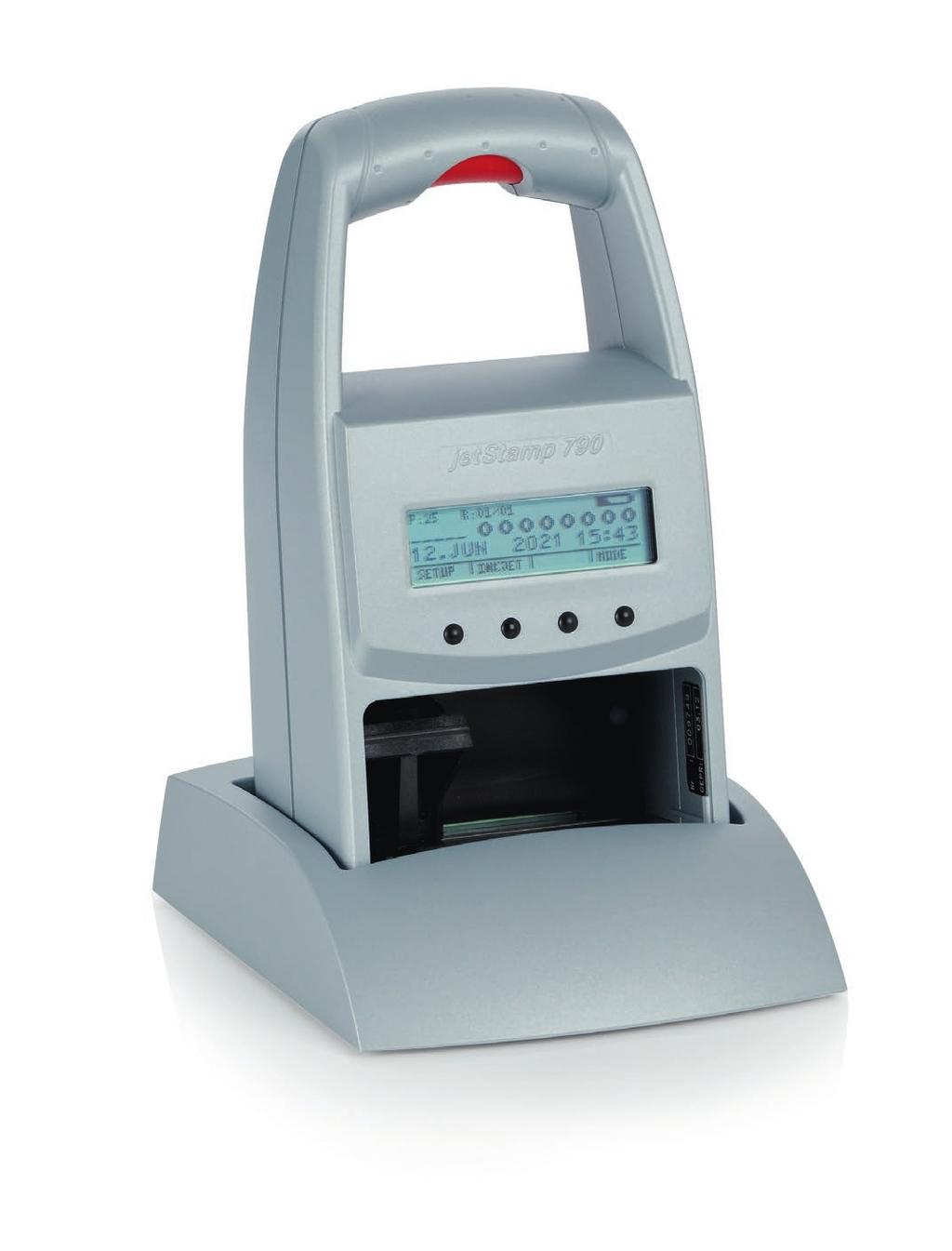 Hand-Held Inkjet Stamp jetstamp 790/791/792 The flexible... The jetstamp-family 790/791/792 Prints easily, quickly and quietly on all even and uneven surfaces, forms, bundles of documents, or envelopes.