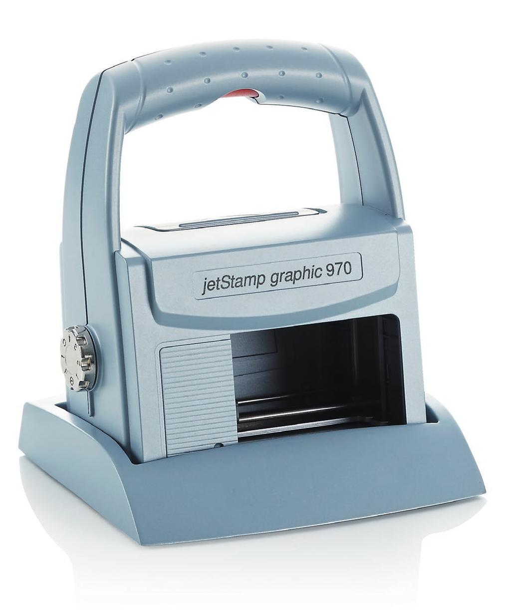 Hand-Held Inkjet Stamp jetstamp graphic 970 The universal talent... The jetstamp graphic 970 is a mobile hand-held inkjet printer that marks documents and or products simply and quickly.