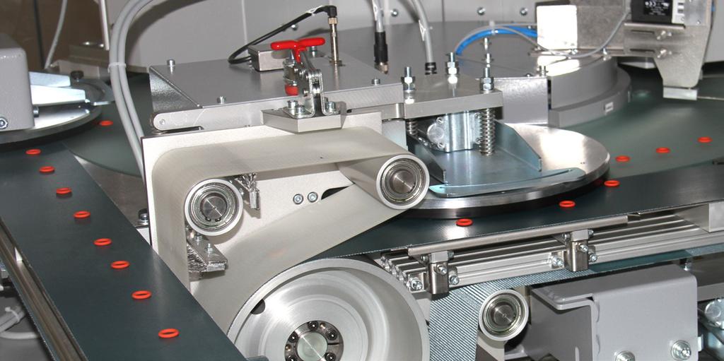 The belt system has been designed for inspection and sorting of micro parts.