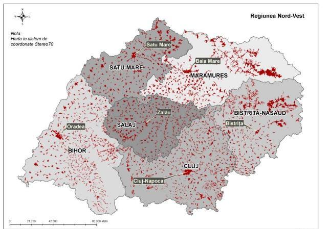 Harta 4: Poziționarea municipiului Zalău în context județean și