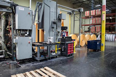 Smithe specifications dictate a side seam only construction. This machine produces at 1,500 envelopes per minute.