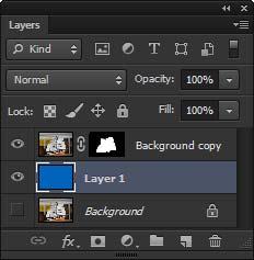 Adobe Photoshop 21. Click in the new layer to add a new background color. Observe that the background layer now displays a thumbnail of a solid color (Figure 9). 22.
