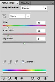 HUE/SATURATION (Ctrl - U) - Use the HUE/SATURATION adjustment to remove color casts and create special effects,