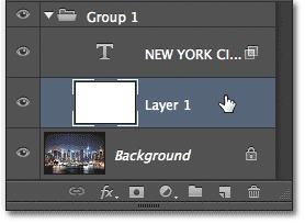 Click OK to close out of the Layer Style dialog box, and now if we look in the document window, we see that not only have we made our text transparent, but we ve also made the part of Layer 1 below