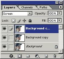 With the new Background copy 2 layer still selected in the Layers palette, click the Add a layer style button, and then click Blending Options.