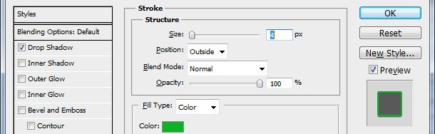 5. In the Structure area of the Layer Styles dialog box, specify the following