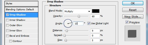 Select the Flower layer and choose Layer > Layer Style > Drop Shadow. 7.