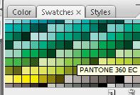 In the swatches palette click the first colour which you would like to use as part of your rainbow by clicking on it.