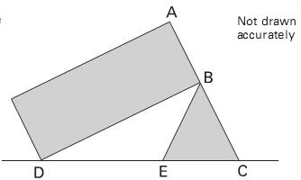 Now the rectangle just touches the equilateral triangle so that ABC