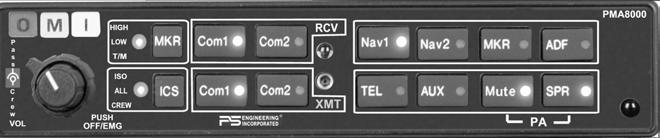 This manual provides detailed operating instructions for the PS Engineering PMA8000, Audio Selector Panel/Intercom Systems.