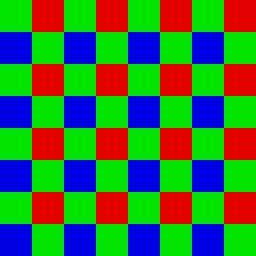 many-color separations. In a single detector camera, varying intensities of light are measured at a rectangular grid of image sensors.