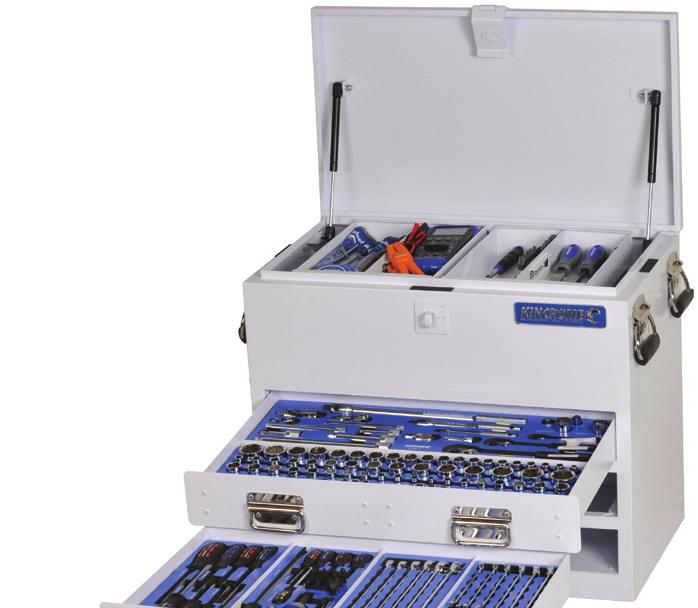 VEHICLE OFFER 3 DRAWER TRUCK BOX KIT 279 PIECE TOOL CHEST 3 DRAWER 7 x 385 x 590mm 1/4, 3/8, 1/2 Square Drive LOK-ON Sockets & Accessories 1/2 Impact Sockets Screwdrivers: Blade & Phillip 17 Piece