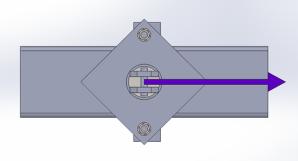 test for by the vertical distance between the load hook up point and the base plate