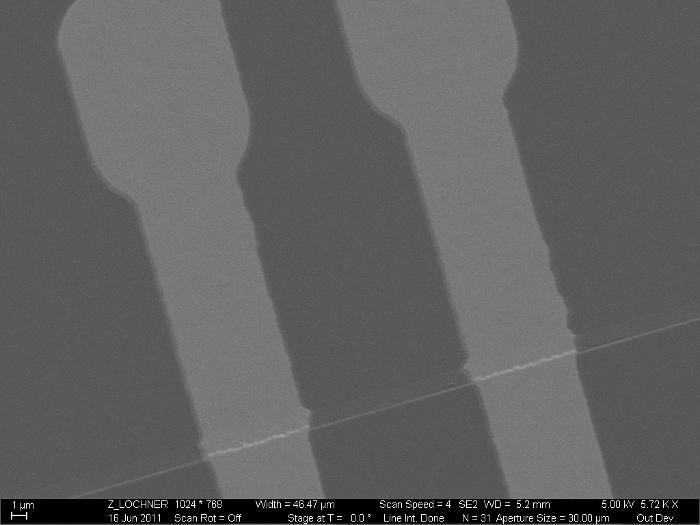 deposited SiN with RIE mask patterning and electron beam