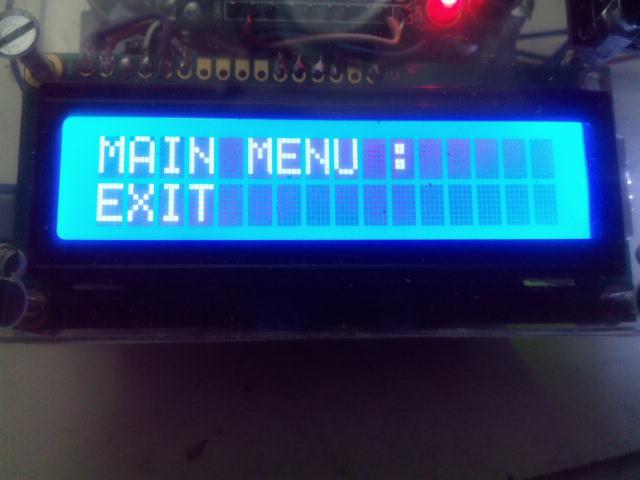 MENU FUNCTIONS: Pressing the button of rotary encoder (DIAL), you access the MAIN MENU.You have the next options: First option is EXIT.