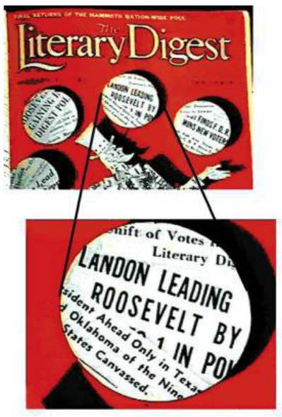 Bias In 1936, incumbent President Franklin Roosevelt was running for re-election.