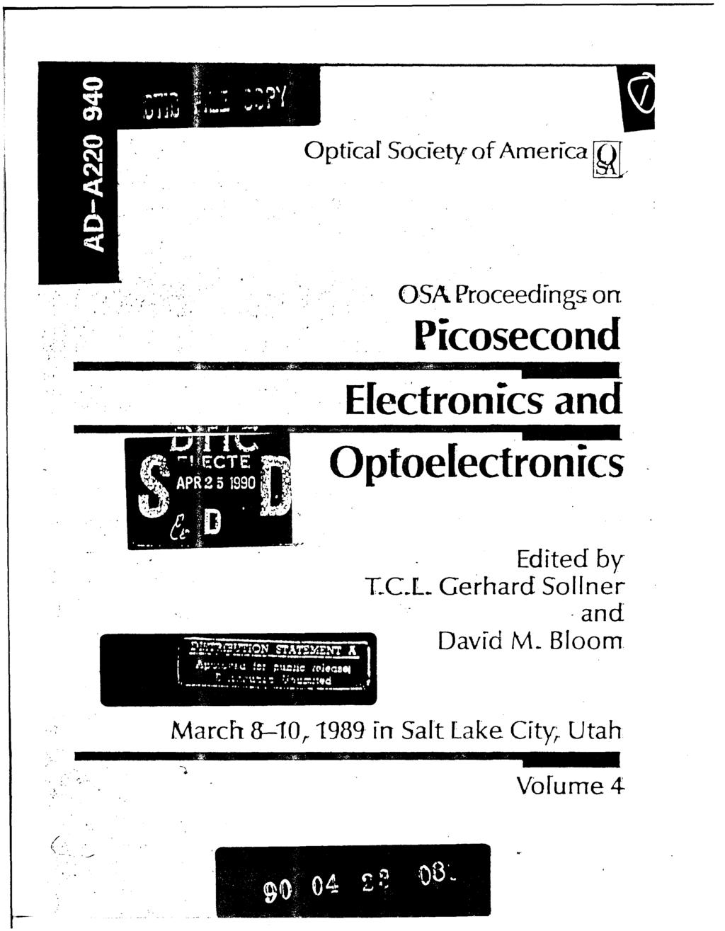 Optcal Society of Amerfca '-4 0.