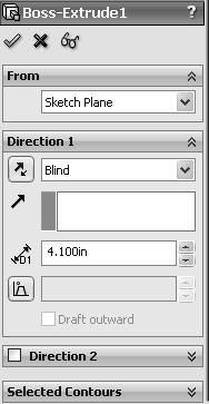 The black Sketch status is fully defined. 64) Click OK from the Dimension PropertyManager. Exit the Sketch. 65) Click Exit Sketch. Insert an Extruded Boss/Base feature. Apply the Instant3D tool.