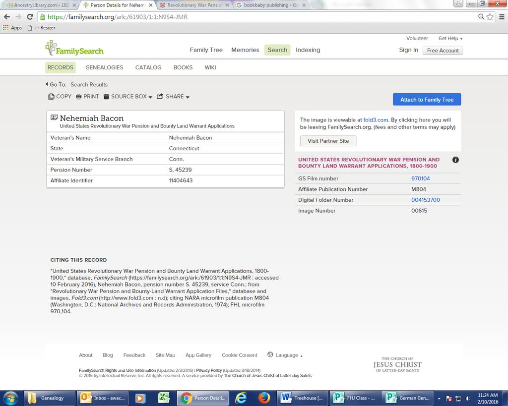 Lecture #2 How to Use Fold3 with FamilySearch.org 1. Open a new browser window. 2.