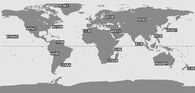 BEACONS LOCATIONS WORLDWIDE CHU WWVH WWV CHU TIME SIGNAL- 3330, 7335, and 14 670