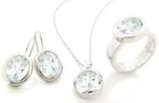 Set in 925/RH silver featu natural semiprecious stones and simulants. Available in your favorite color by order.