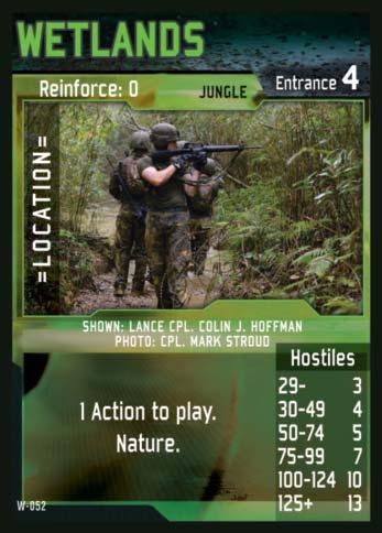 Your soldiers must complete a mission in enemy territory. They will carefully make their way from the Mission card, through the enemy occupied Location cards to reach their Objective.
