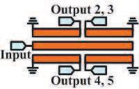 148 Lai et al. Output 2, 3 Input Input Output 4, 5 (a) Output 2, 3 (b) Output 4, 5 Figure 1. Conventional dual Marchand balun structures in a mixer.