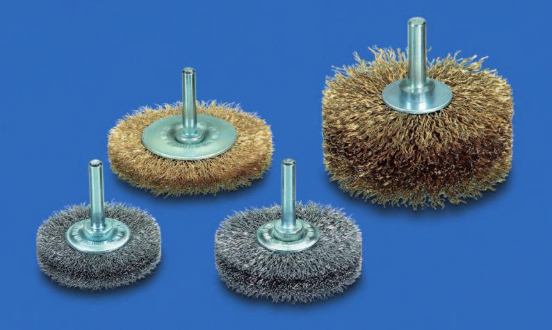 Wheel Brushes with Shank 6 mm Ø D A H RPM Pack. steel 0.15/0.006" steel 0.20/0.008" steel 0.30/0.012" steel 0.50/0.020" brassed St. 0.25/0.010" mm /inch mm /inch max. Art. No.