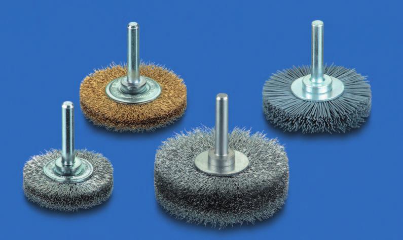 Wheel Brushes with Shank 6 mm Ø, Stainless Steel and Brass Wire D A H RPM Pack. stainless 0.20/0.008" stainless 0.30/0.012" brass 0.20/0.008" mm /inch mm /inch max. Art. No.