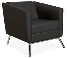 3361LM Wind Series, Lounge Chair with Fixed Cushions, Full Upholstery with Steel Tubular Base, Material: Leather, Fabric Grade 7, Color: Black 27-1/2"w x 29"d x 28-1/2"h $2,172.68 $1,086.