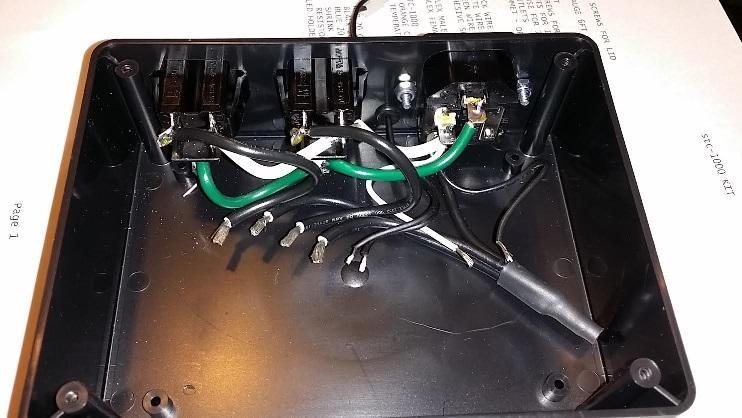 Picture below shows wiring connections and routing before the STC-1000 has been inserted and terminal connections made.