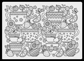 Adult Coloring Placemats with Colored Pencils