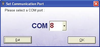 COM Port On starting the virtual front panel for the first time, a COM port selection screen will be displayed.
